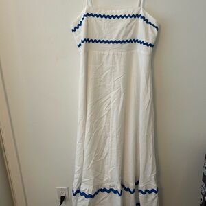 White and Blue Maxi Dress